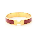 エルメス HERMES クリッククラックPM バングル アクセサリー GP(ゴールドメッキ) エナメル ゴールド系 / ボルドー系 【中古】(4)