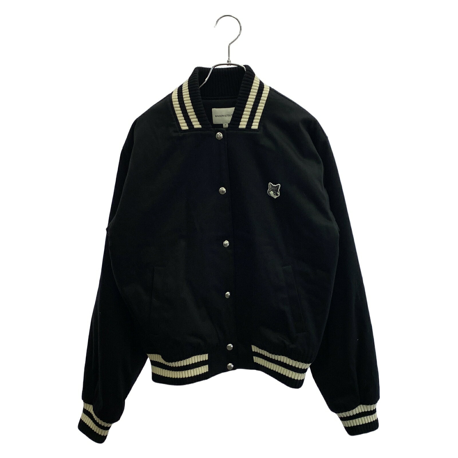 メゾンキツネ MAISON KITSUNE LW02104WW0093 テディ ジャケット ブラック ブルゾン 衣料品 アウター コットン ブラック系 【中古】