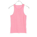 マリーンセル MARINE SERRE MOON LOGO RIBBED JERSEY タンクトップ 衣料品 トップス コットン ピンク系 【中古】