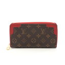 ルイ・ヴィトン LOUIS VUITTON ジッピー ウォレット レティーロ ラウンド長財布 財布 PVCコーティングキャンバス レザー モノグラム ブラウン系...