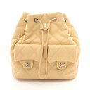 シャネル CHANEL マトラッセ リュックサック バックパック バッグ レザー イエロー系 AS4342 【中古】