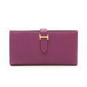 エルメス HERMES ベアンスフレ アネモネ 二つ折り長財布 財布 シェーブル シェーブル パープル系 【中古】