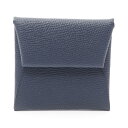 エルメス HERMES バスティア ブルーニュイ コインケース 財布 ヴォーエプソン ヴォーエプソン ネイビー系 【中古】