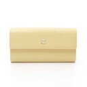 シャネル CHANEL カメリア 二つ折り長財布 財布 レザー グレインドカーフスキン イエロー系 【中古】
