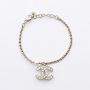 シャネル CHANEL ココマーク ブレスレット アクセサリー GP(ゴールドメッキ) フェイクパール / ラインストーン ゴールド系 【中古】(4)