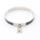 エルメス HERMES ケリーバングル バングル アクセサリー ステンレススチール レザー シルバー系 / ネイビー系 【中古】