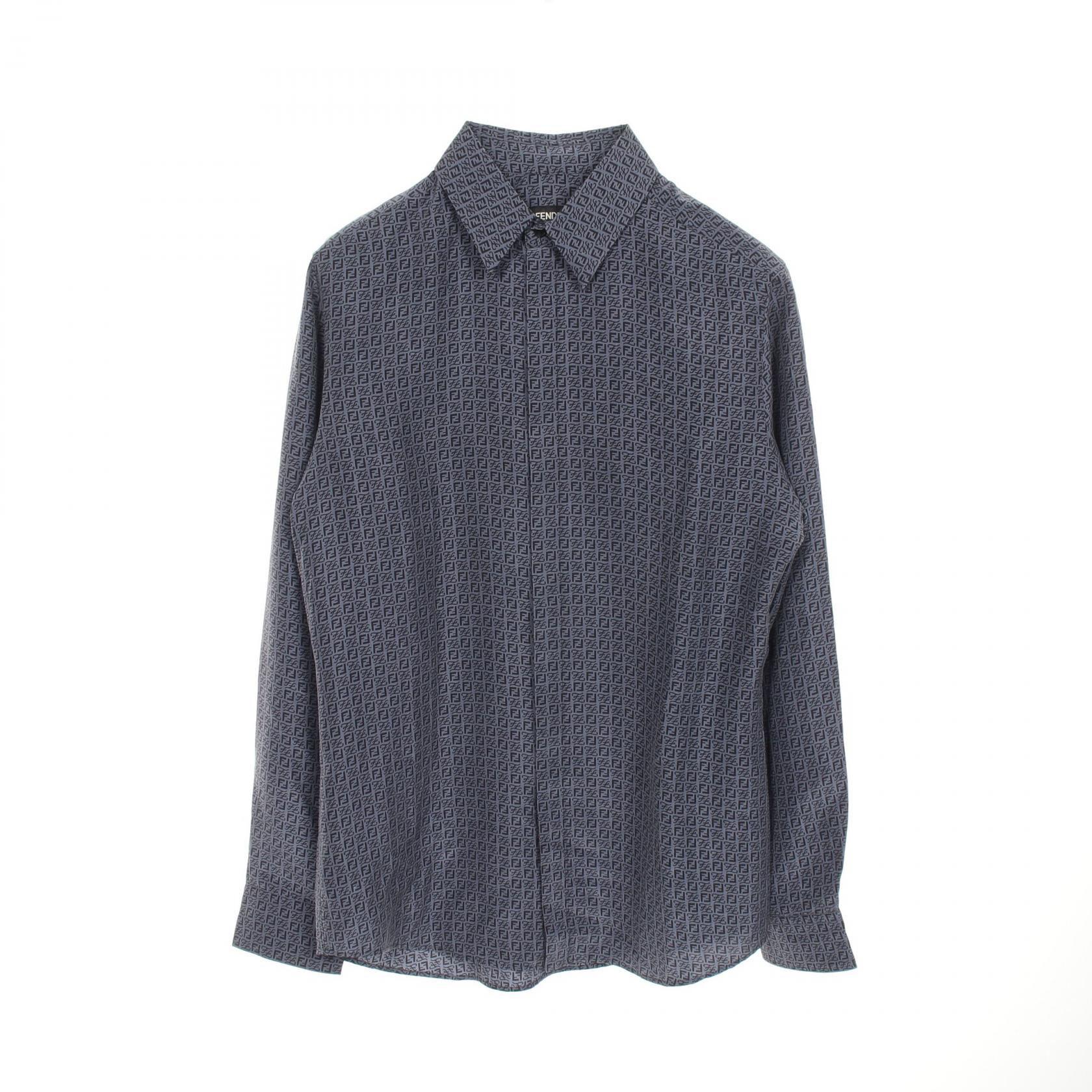 【20％OFFクーポン対象12/4 20時〜12/11 1:59 】フェンディ FENDI ズッカ カリグラフィ 衣料品 トップス シルク グレー系 / ブラック系 FS0585 AI8P 【中古】