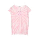 ディオール Dior CDロゴ タイダイ カットソー 衣料品 トップス コットン ホワイト系 / ピンク系 2WBB13DRSF 【中古】(4)
