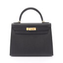 エルメス HERMES ケリー28 ハンドバッグ バッグ カーフ(牛革) ヴォーエプソン ヴォーエプソン ブラック系 【中古】
