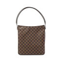 ルイ・ヴィトン LOUIS VUITTON ルーピングGM ダミエエベヌ ショルダーバッグ バッグ PVCコーティングキャンバス レザー ブラウン系 N5114...