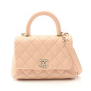 シャネル CHANEL ココハンドルXXS トップハンドル ハンドバッグ バッグ レザー グレインドカーフスキン ピンク系 AS2215 【中古】