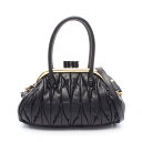 ミュウ ミュウ Miu Miu マテラッセ ミュウ ベル ハンドバッグ バッグ レザー ブラック系 【中古】