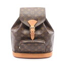 ルイ・ヴィトン LOUIS VUITTON モンスリMM モノグラム リュックサック バックパック バッグ PVCコーティングキャンバス レザー ブラウン系 M...