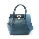 エルメス HERMES ツールボックス20 ハンドバッグ バッグ レザー ヴォースイフト ヴォースイフト ブルー系 【中古】