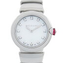 ブルガリ BVLGARI ルチェア 12Pダイヤ 腕時計 時計 ステンレススチール ダイヤモンド ホワイト系 ホワイトシェル LU28S 【中古】