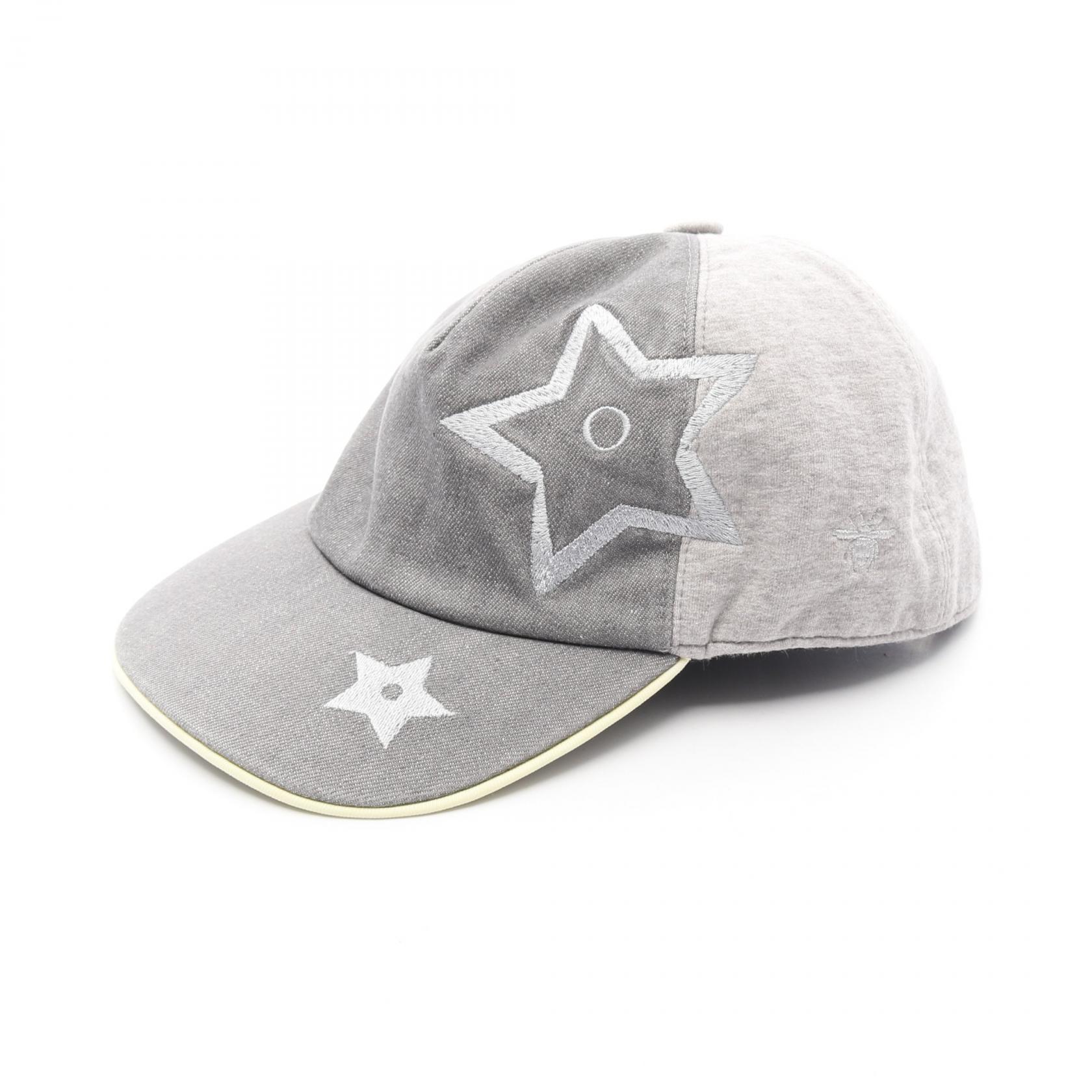 ディオール Dior キャップ 帽子 コットン グレー系 【中古】