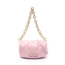 ミュウ ミュウ Miu Miu パデッド ショルダーバッグ バッグ ナイロン レザー ピンク系 【中古】