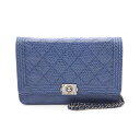 シャネル CHANEL ボーイシャネル ショルダーバッグ バッグ エキゾチックレザー ブルー系 【中古】