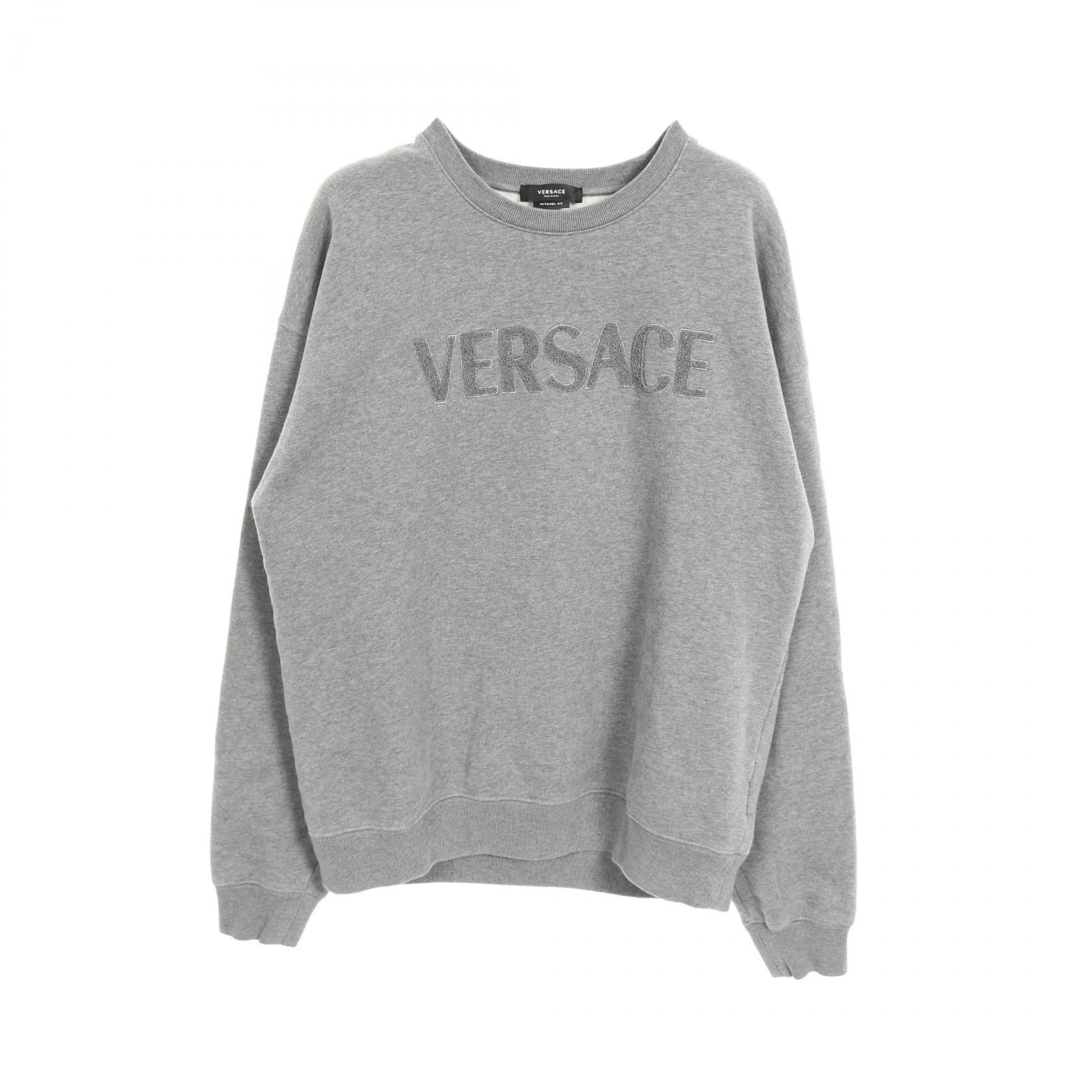 【Versace】スウェット シャツ ロゴ刺繍 グレー 楽天市場】ヴェルサーチ(カラーグレー)(スウェット