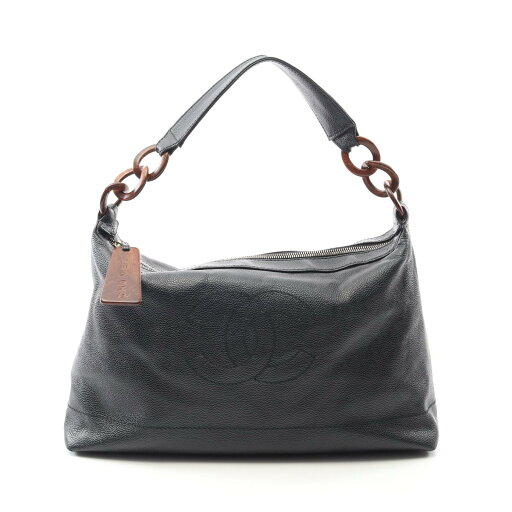 シャネル CHANEL ココマーク ショルダーバッグ バッグ カーフ(牛革) ブラック系 【中古】 シャネル CHANEL ココマーク ショルダーバッグ バッグ カーフ(牛革) ブラック系 【中古】