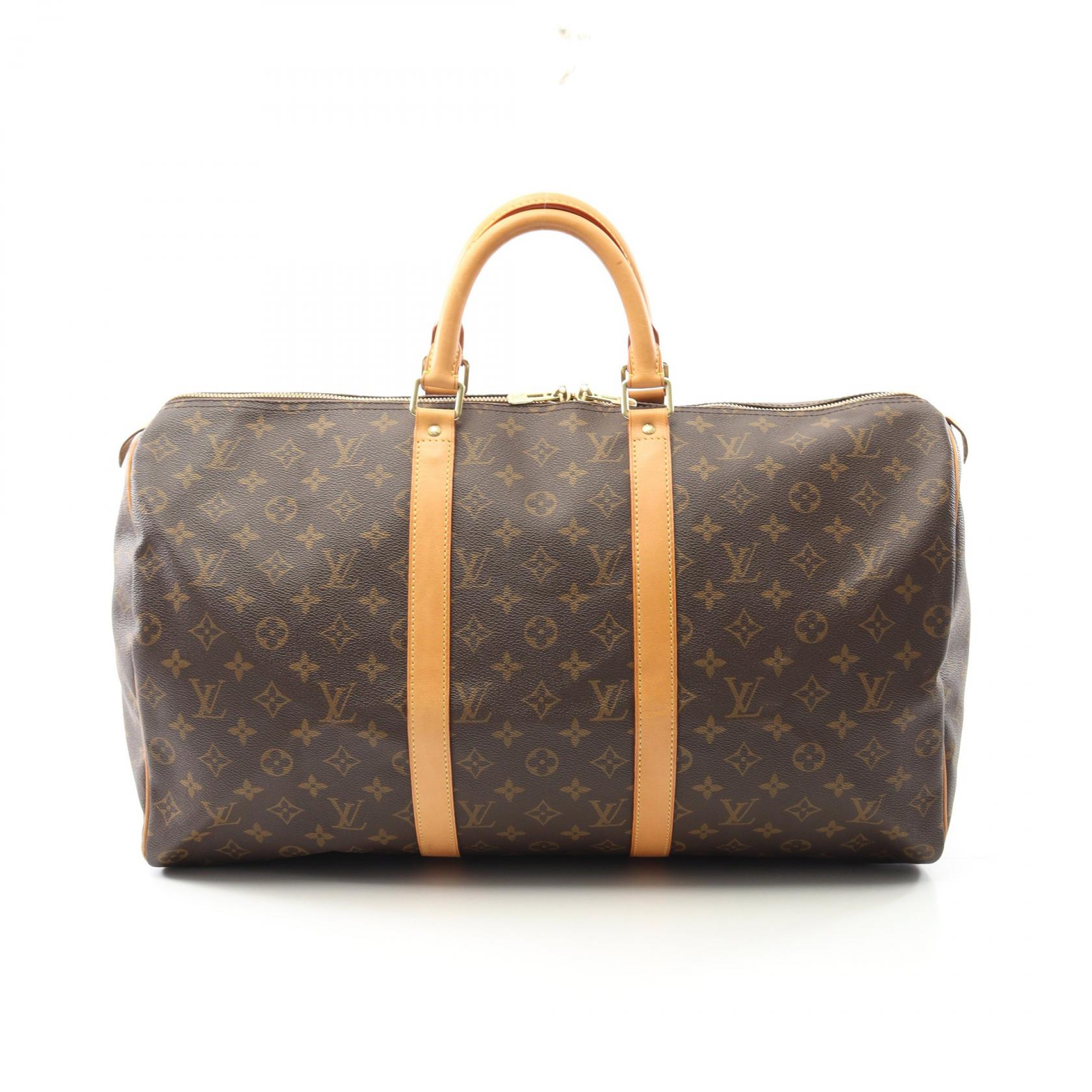 ルイ・ヴィトン LOUIS VUITTON キーポル50 ボストンバッグ バッグ PVCコーティングキャンバス レザー モノグラム ブラウン系 M41426 【中古】