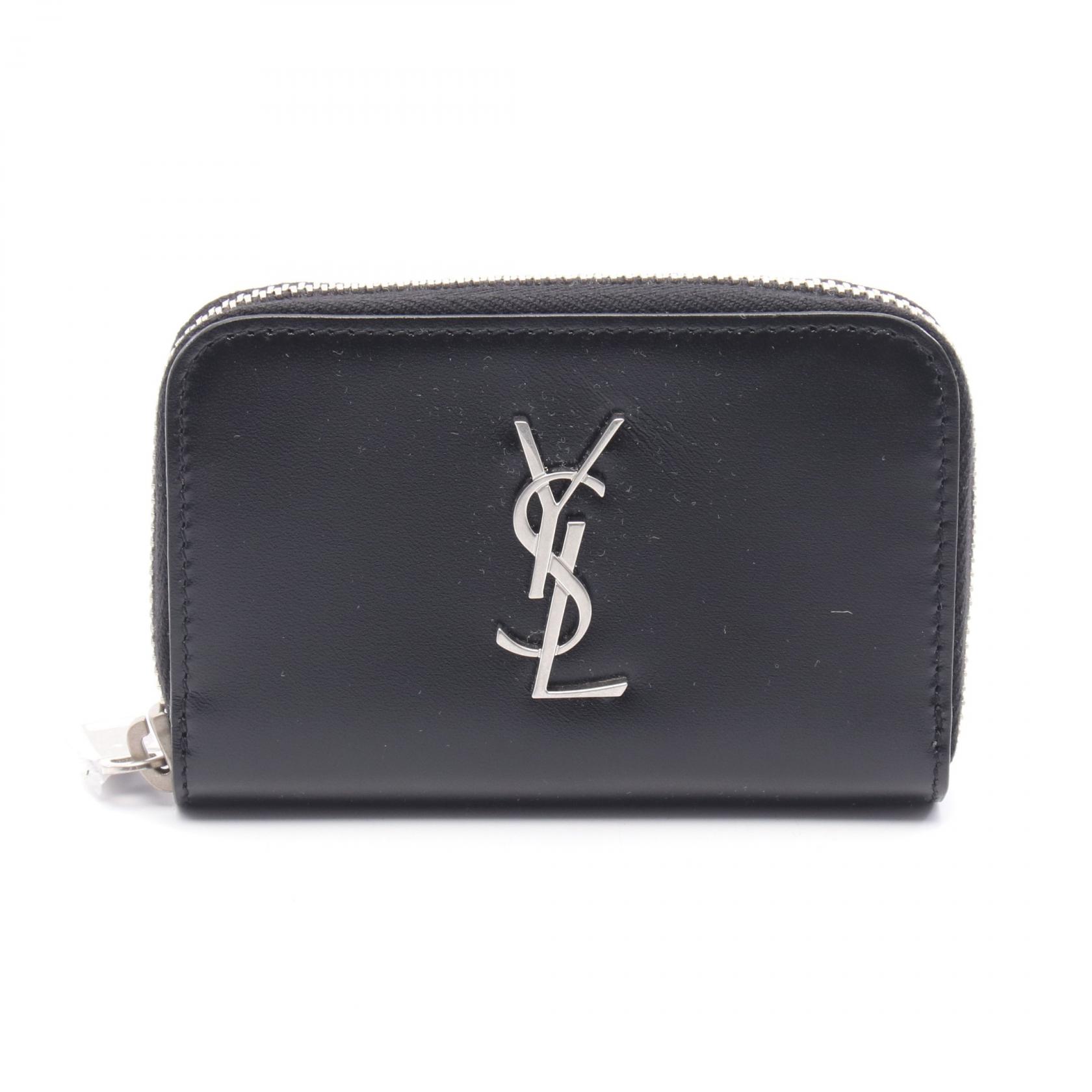 サンローラン SAINT LAURENT YSLロゴ コインケース 財布 レザー ブラック系 5354110SX0E1000 【新品】