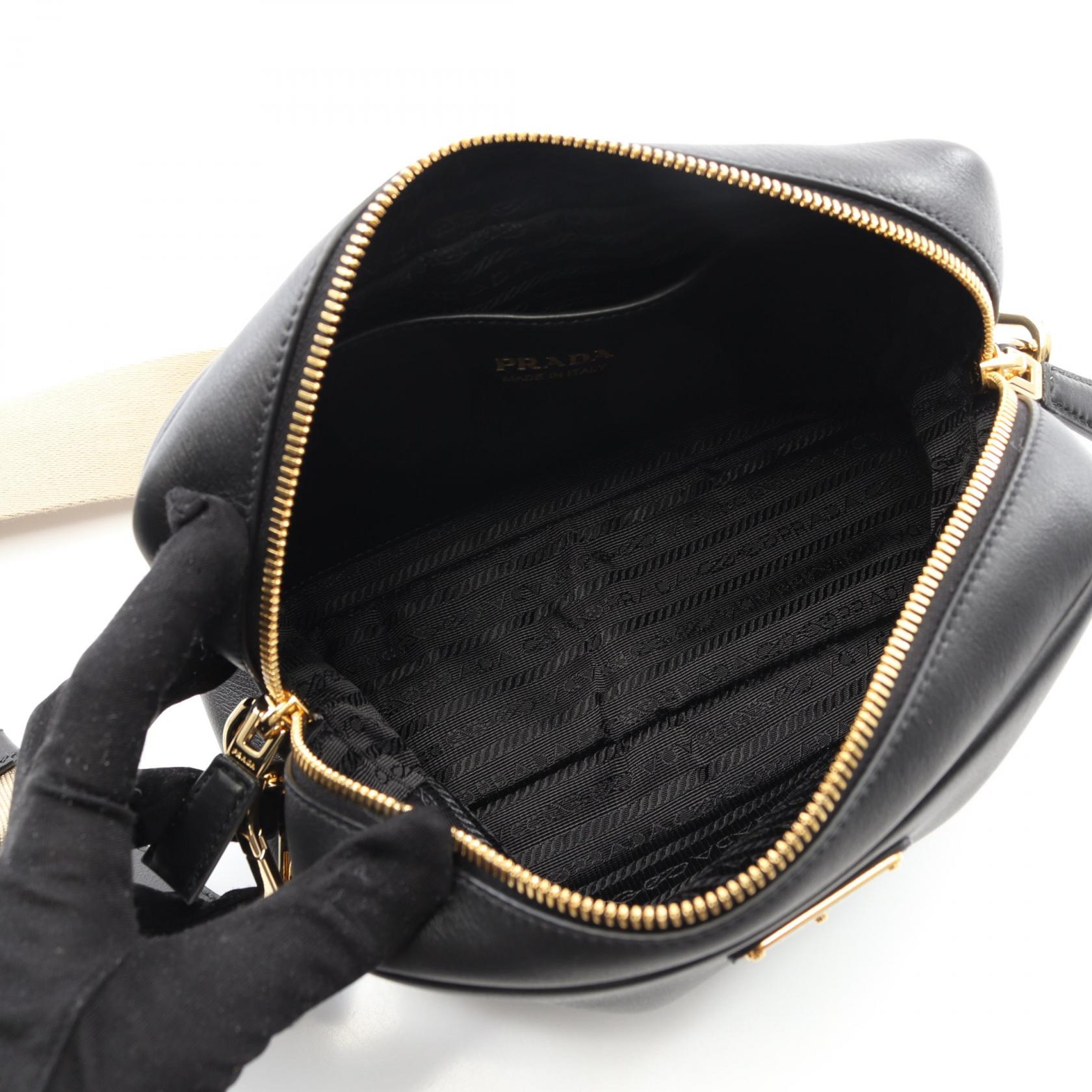 プラダ PRADA SOFT GRAIN ショルダーバッグ バッグ レザー ブラック系 1BH2162CYSF0ES7 【新品】