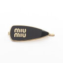 ミュウ ミュウ Miu Miu ロゴ アクセサリー GP(ゴールドメッキ) ブラック系 / ゴールド系 5IF1472F6TF0002 【中古】