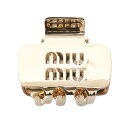 ミュウ ミュウ Miu Miu ロゴ ヘアクリップ 衣料品 GP(ゴールドメッキ) ゴールド系 5IF2192DTUF0056 【中古】
