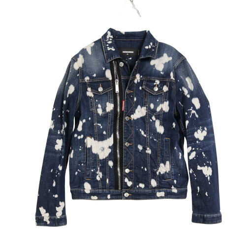 ディースクエアード DSQUARED2 MUCCA WASH DENIM JACKET デニムジャケット 衣料品 アウター コットン ネイビー系 / ホワイト系 S74AM1173 【中古】 ディースクエアード DSQUARED2 MUCCA WASH DENIM JACKET デニムジャケット 衣料品 アウター コットン ネイビー系 / ホワイト系 S74AM1173 【中古】