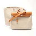 エルメス HERMES エールバッグMM ハンドバッグ バッグ キャンバス トワルGM トワルGM ベージュ系 / ブラウン系 C 【中古】