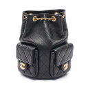 シャネル CHANEL マトラッセ リュックサック バックパック バッグ レザー ブラック系 AS5310 【中古】