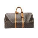 ルイ・ヴィトン LOUIS VUITTON キーポル55 ボストンバッグ バッグ PVCコーティングキャンバス レザー モノグラム ブラウン系 M41424 【中古】