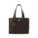 プラダ PRADA トートバッグ バッグ キャンバス ブラウン系 / ブラック系 2VG106 【中古】