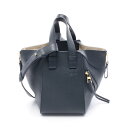 ロエベ LOEWE ハンモック コンパクト ハンドバッグ バッグ レザー ネイビー系 A538H13X23 【中古】