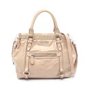 ミュウ ミュウ Miu Miu VITELLO LUX ハンドバッグ バッグ レザー ベージュ系 RN0954 【中古】