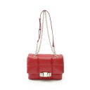 サルヴァトーレフェラガモ Salvatore Ferragamo ヴァラリボン ショルダーバッグ バッグ レザー レッド系 21 H342 【中古】