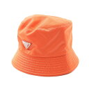 プラダ PRADA Re-Nylon ハット 帽子 ナイロン オレンジ系 1HC137 【中古】