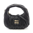 ミュウ ミュウ Miu Miu ワンダー マテラッセ ハンドバッグ バッグ レザー ブラック系 5BP078OOOAN88F0002 【中古】