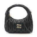 ミュウ ミュウ Miu Miu ワンダー マテラッセ ホーボーバッグ ハンドバッグ バッグ レザー ブラック系 5BC125OOYAN88F0002 【中古】