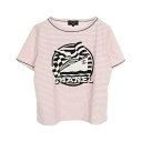 シャネル CHANEL LA PAUSA パイル カットソー 衣料品 トップス コットン ホワイト系 / ピンク系 / ブラック系 P60455V22656 【中古】