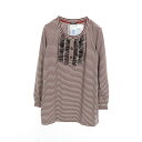 シャネル CHANEL ココマークボタン フリル カットソー 衣料品 トップス コットン ホワイト系 / ボルドー系 / レッド系 P42072K03211 【中古】