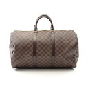 ルイ・ヴィトン LOUIS VUITTON キーポル50 ダミエエベヌ ボストンバッグ バッグ PVCコーティングキャンバス レザー ブラウン系 N41427 【中古】(4)