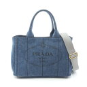 プラダ PRADA CANAPA カナパ トートバッグ バッグ デニム ネイビー系 1BG439 【中古】