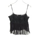 シャネル CHANEL レース キャミソール 衣料品 トップス シルク ブラック系 P22096W03225 【中古】