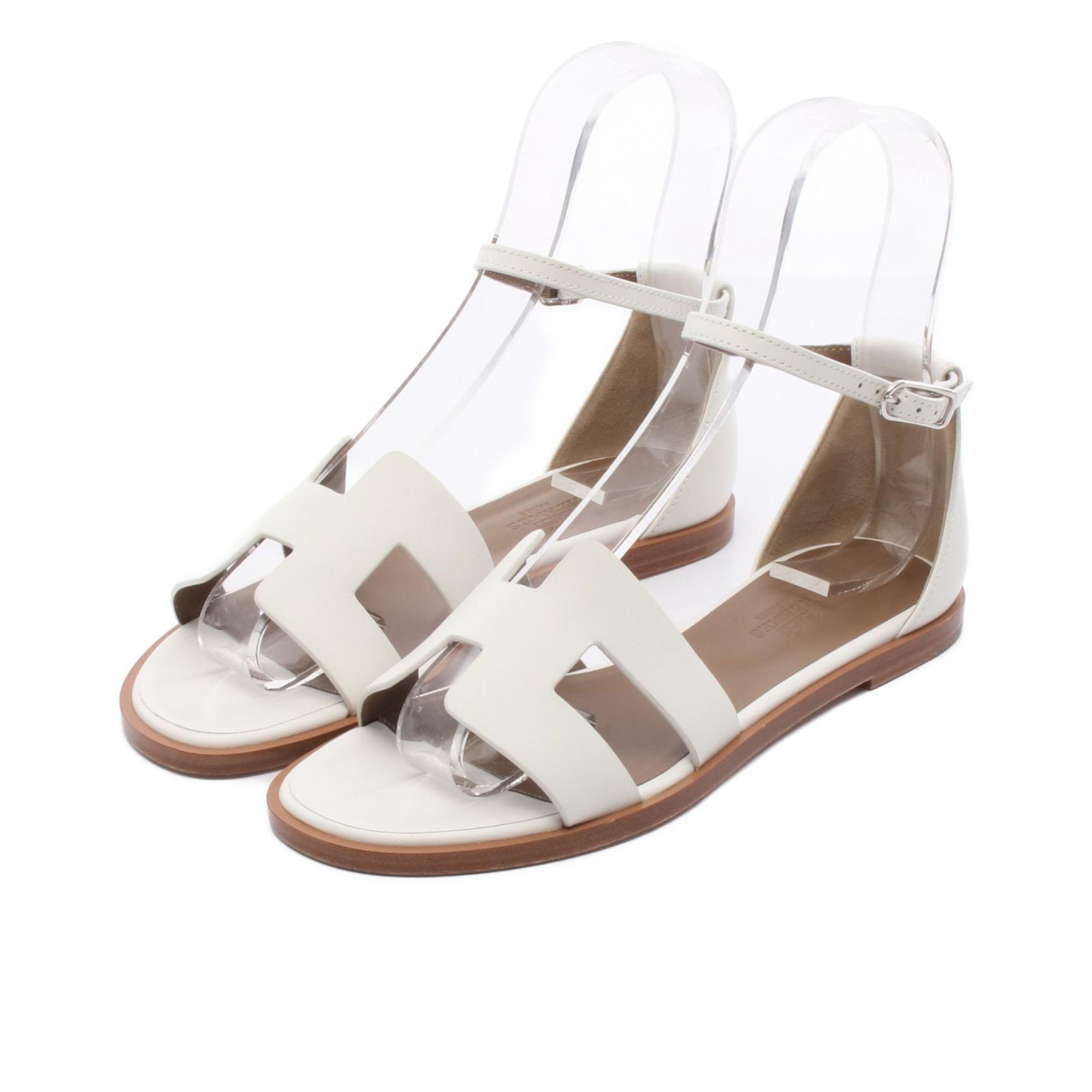 エルメス HERMES サントリーニ サンダル 靴 レザー ホワイト系 H182139Z 【中古】のサムネイル