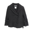 シャネル CHANEL ココマークボタン ツイード 衣料品 アウター ナイロン ブラック系 P34949 【中古】