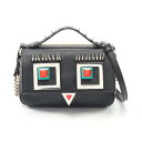 フェンディ FENDI ダブルマイクロバゲット モンスター ハンドバッグ バッグ レザー ブラック系 / イエロー系 / マルチカラー 8M0371 【中古】