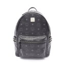 エム・シー・エム MCM ヴィセトス リュックサック バックパック バッグ PVCコーティングキャンバス レザー ブラック系 【中古】