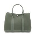 エルメス HERMES ガーデンパーティTPM トートバッグ バッグ ネゴンダ / トワルオフィシエ ネゴンダ グリーン系 【中古】